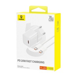 Сетевое зар. устр. Baseus GaN5 Mini 1C кабель Type-C на Type-C 20W P10110900213-01 белое