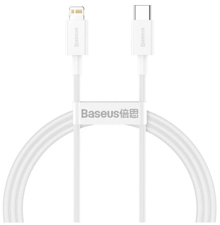  Кабель-зарядка Type-C на Lighting Baseus Superior 1.5м (CATLYS-B02) 20W белый