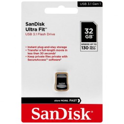 3.1 USB флеш накопитель SanDisk 32GB CZ430 Ultra Fit (SDCZ430-032G-G46) черный