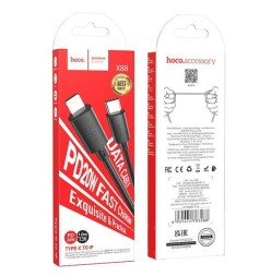 Usb Кабель-зарядка Type-C на Lightning Hoco X88 3A 20W 1м черный