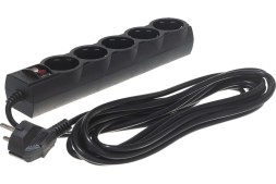 Perfeo сетевой фильтр Perfeo "POWERX", 3,0м, 5 розеток, черный