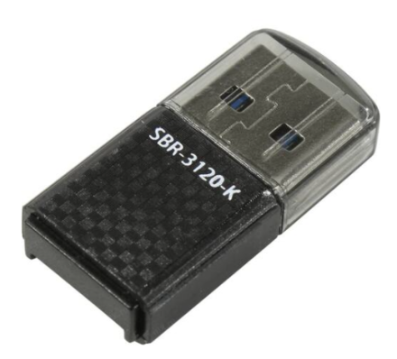  Картридер Smartbuy 3120, USB 3.0 - MicroSD, черный (SBR-3120-K)