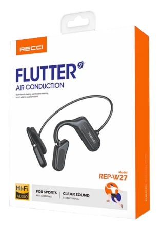  Bluetooth-гарнитура Recci Flutter REP-W27 BT5.0/110mAh/10ч черная