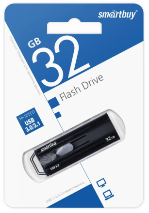  3.0/3.1 USB флеш накопитель Smartbuy 32GB Iron-2 Металлическии Black (SB032GBIR2K)