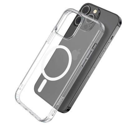  Накладка для i-Phone 15 Pro Max Hoco Magnetic series силикон прозрачный