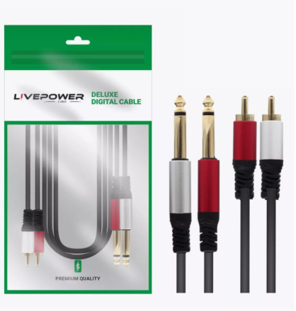  Кабель 2xAUX 6.35мм (папа) - 2xRCA (папа) Livepower S275 1.8м черный