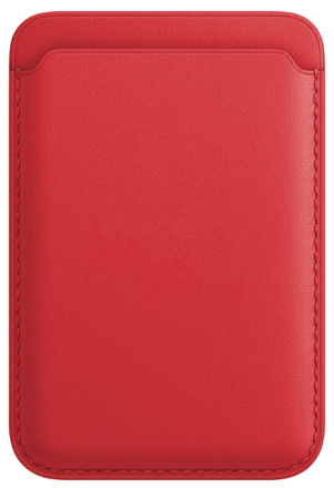  Кожаный чехол-бумажник для карт и визиток MagSafe Leather Wallet для Apple i-Phone красный