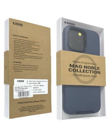  Накладка для i-Phone 15 Pro Max K-Doo Mag Noble кожаная синяя