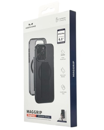  Накладка для i-Phone 15 Pro Keephone Maggrip MagSnap матовый прозрачный черный