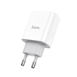 Сетевое зар. устр. Hoco C80A с шнуром Type-C на Lightning 1USB/1С PD3.0/QC3.0 3A 20W белое