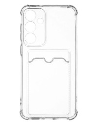 Чехол-накладка силикон с карманом под карту Samsung Galaxy S24 Plus прозрачный