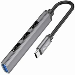 Кабель-переходник Hoco HB26 Type-C на 3USB2.0/1USB3.0 серый