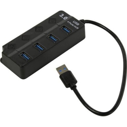  USB 3.0 хаб с выключателями, 4 порта, СуперЭконом, черный, SBHA-7324-B/100