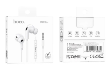  Наушники с микрофоном Hoco M101 Pro белые