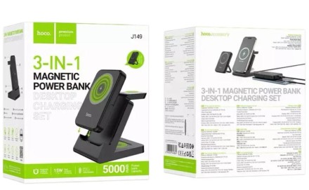  Powerbank с беспроводной зарядкой MagSafe Hoco J149 5000mAh 1USB-C 15W чёрный