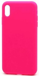 Чехол-накладка  i-Phone XS Max Silicone icase  №47 кислотно-розовая