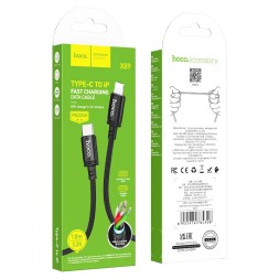 Usb Кабель-зарядка Type-C на Lightning Hoco X89 20W 1м тканевый черный