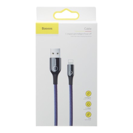 Usb Кабель-зарядка Lightning Baseus C-shaped Light Intelligent 1м (CALCD-03) синий