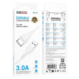 Usb Кабель-зарядка Type-C Borofone BX121 2.4A 1м силиконовый белый