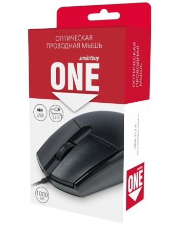  Мышь проводная Smartbuy ONE 212-K черная (SBM-212-K) / 100