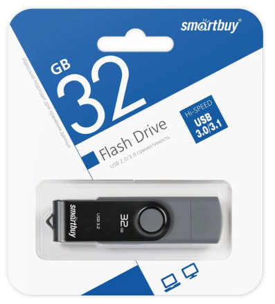  3.0/3.1 USB флеш накопитель Smartbuy 032GB Twist Dual Type-C/Type-A (SB032GB3DUOTWK)