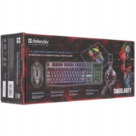  Проводной комплект клавиатура+мышь+наушники Defender Singularity MKP-118 черный
