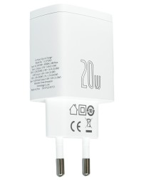 Сетевое зар. устр. Baseus Compact 20W EU 1USB/1C CCXJ-B02 белое