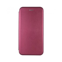 Чехол-книжка Xiaomi redmi Note 12S Fashion Case кожаная боковая малиновая