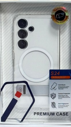  Накладка для Samsung Galaxy S24 Magsafe Wiwu с подставкой силиконовая прозрачная