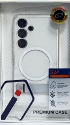 Накладка для Samsung Galaxy S24 Magsafe Wiwu с подставкой силиконовая прозрачная