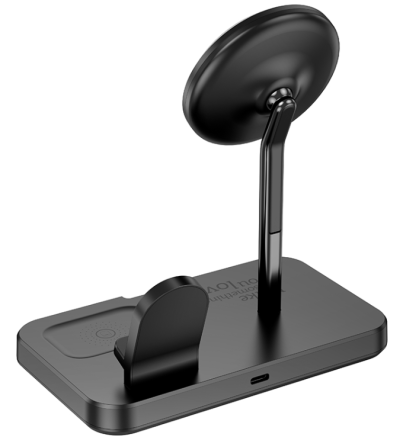  Беспроводное зарядное устройство 3in1 смартфон/Watch/AirPods Hoco CQ12 15W черное