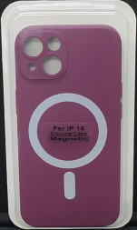 Накладка для i-Phone 14 6.1&quot; Magsafe силикон бордовая