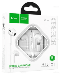Наушники с микрофоном Hoco M1 Max Lightning 1.2м белые