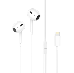 Наушники с микрофоном Hoco M1 Max Lightning 1.2м белые