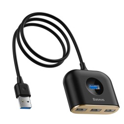 USB - Xaб 3.0 Baseus Round Box USB 4 порта (CAHUB-AY01) 1м черный