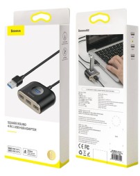 USB - Xaб 3.0 Baseus Round Box USB 4 порта (CAHUB-AY01) 1м черный