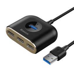 USB - Xaб 3.0 Baseus Round Box USB 4 порта (CAHUB-AY01) 1м черный