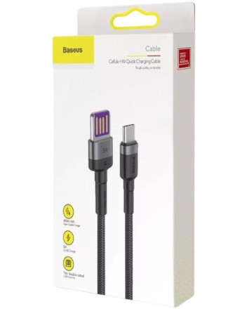  Usb Кабель-зарядка TYPE-C Baseus Cafule 1м CATKLF-PG1 5A 40W черный