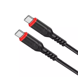 Usb Кабель-зарядка Type-C на Type-C Hoco X59 3A 60W 2м в тканевой оплетке черный