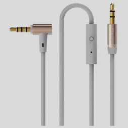 Аудиокабель AUX 3.5мм Usams US-SJ064 1м с микрофоном угловой силиконовый белый