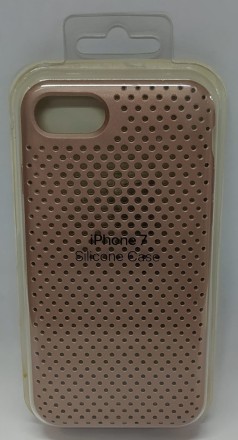  Накладка для i-Phone 7 силикон в сетку под оригинал, розовая