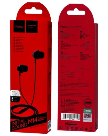  Наушники с микрофоном Hoco M14 Natural Sound 1.2м черные