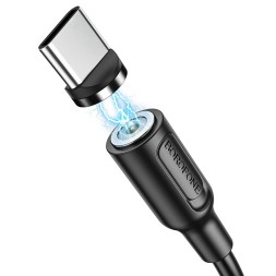 Usb Кабель-зарядка магнитный Type-C Borofone BX41 Amiable 3A 1м силиконовый черный