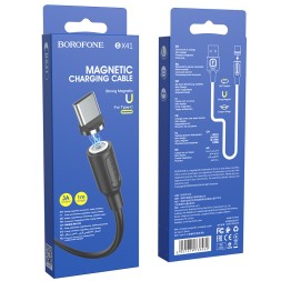 Usb Кабель-зарядка магнитный Type-C Borofone BX41 Amiable 3A 1м силиконовый черный