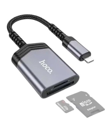  Картридер Hoco HOCO UA25 8 pin - SD/TF 480 Мбит/с 2TB серый