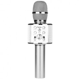 Микрофон для караоке Hoco BK3 1800mAh 4.2 ver 4.6h серебристый
