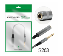 Переходник Jack 6.3mm штекер↔Jack 6.3mm гнездо Livepower S263