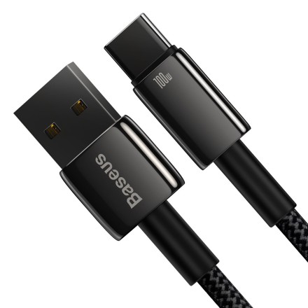  Usb Кабель-зарядка TYPE-C Baseus Tungsten 1м (CAWJ000001) 100W черный