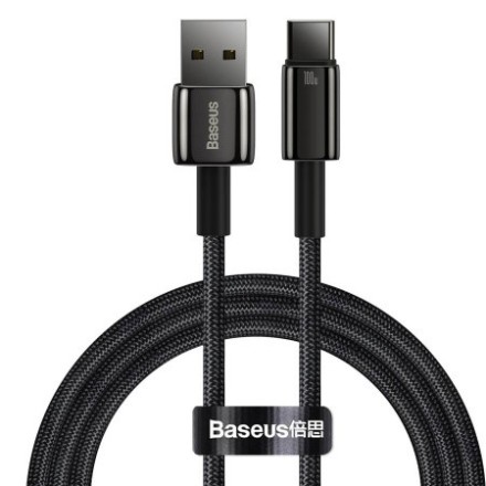  Usb Кабель-зарядка TYPE-C Baseus Tungsten 1м (CAWJ000001) 100W черный