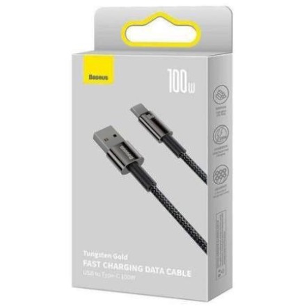  Usb Кабель-зарядка TYPE-C Baseus Tungsten 1м (CAWJ000001) 100W черный
